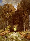 Equestrienne on a Woodland Lane by Jules Joseph Augustin Laurens